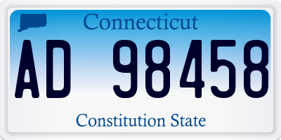 CT license plate AD98458