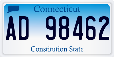 CT license plate AD98462