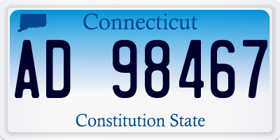CT license plate AD98467