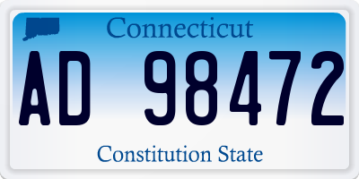 CT license plate AD98472