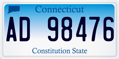 CT license plate AD98476