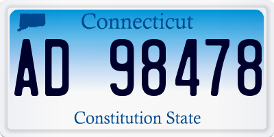 CT license plate AD98478