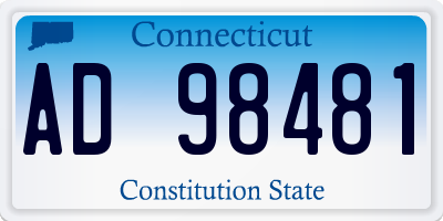 CT license plate AD98481