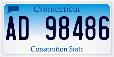 CT license plate AD98486