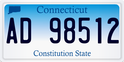 CT license plate AD98512