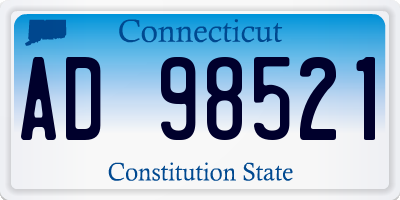 CT license plate AD98521