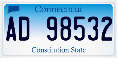 CT license plate AD98532