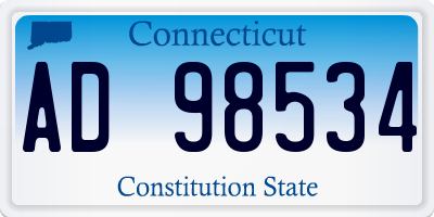 CT license plate AD98534