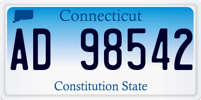 CT license plate AD98542