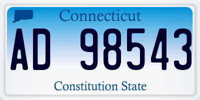 CT license plate AD98543
