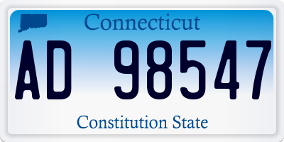 CT license plate AD98547