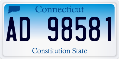 CT license plate AD98581