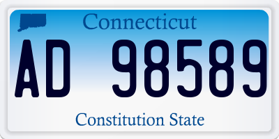 CT license plate AD98589