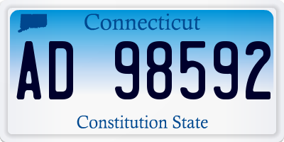 CT license plate AD98592