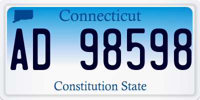 CT license plate AD98598