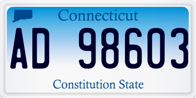 CT license plate AD98603