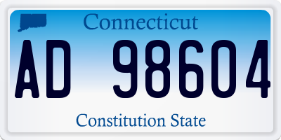 CT license plate AD98604