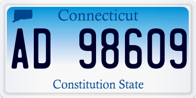 CT license plate AD98609