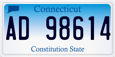 CT license plate AD98614