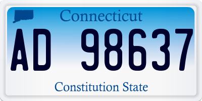 CT license plate AD98637