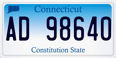 CT license plate AD98640