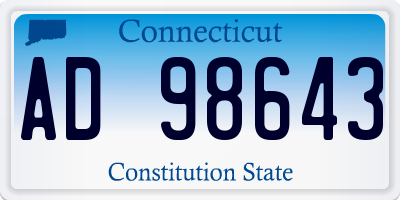 CT license plate AD98643