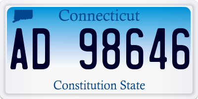 CT license plate AD98646