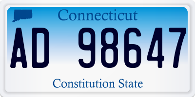 CT license plate AD98647