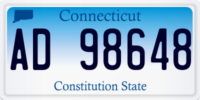 CT license plate AD98648