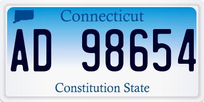 CT license plate AD98654
