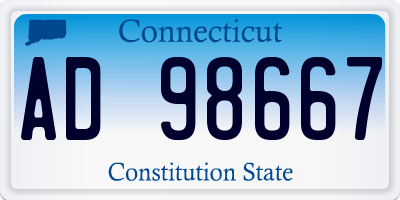 CT license plate AD98667