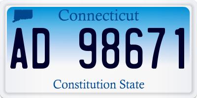 CT license plate AD98671