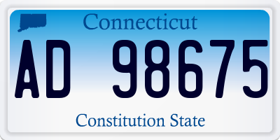 CT license plate AD98675