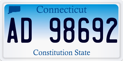 CT license plate AD98692