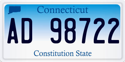 CT license plate AD98722