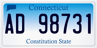 CT license plate AD98731