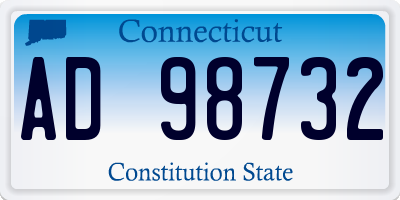 CT license plate AD98732