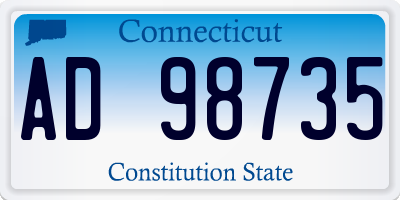 CT license plate AD98735