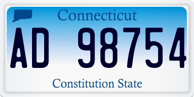 CT license plate AD98754