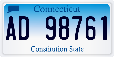 CT license plate AD98761