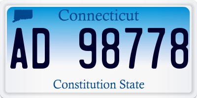 CT license plate AD98778