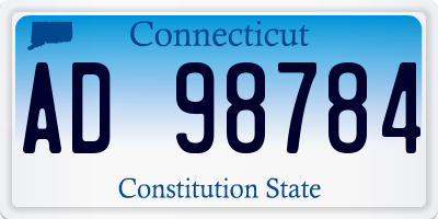 CT license plate AD98784