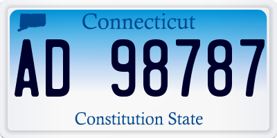 CT license plate AD98787