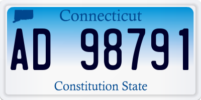 CT license plate AD98791