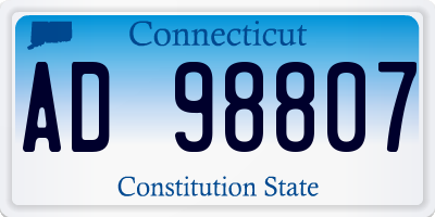 CT license plate AD98807