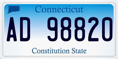 CT license plate AD98820