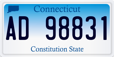 CT license plate AD98831