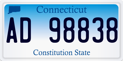 CT license plate AD98838