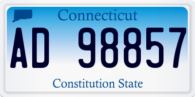 CT license plate AD98857