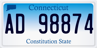 CT license plate AD98874